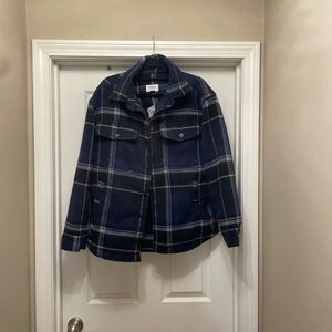 American Eagle Outfitters Navy and Black Checkered Jacket oversized medium NWT